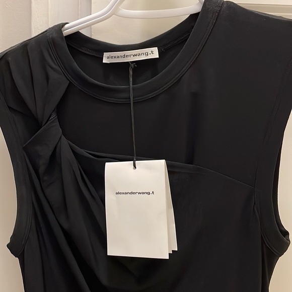 Alexanderwang.T Twisted Crepe Jersey Mini Dress - Picture 3 of 4